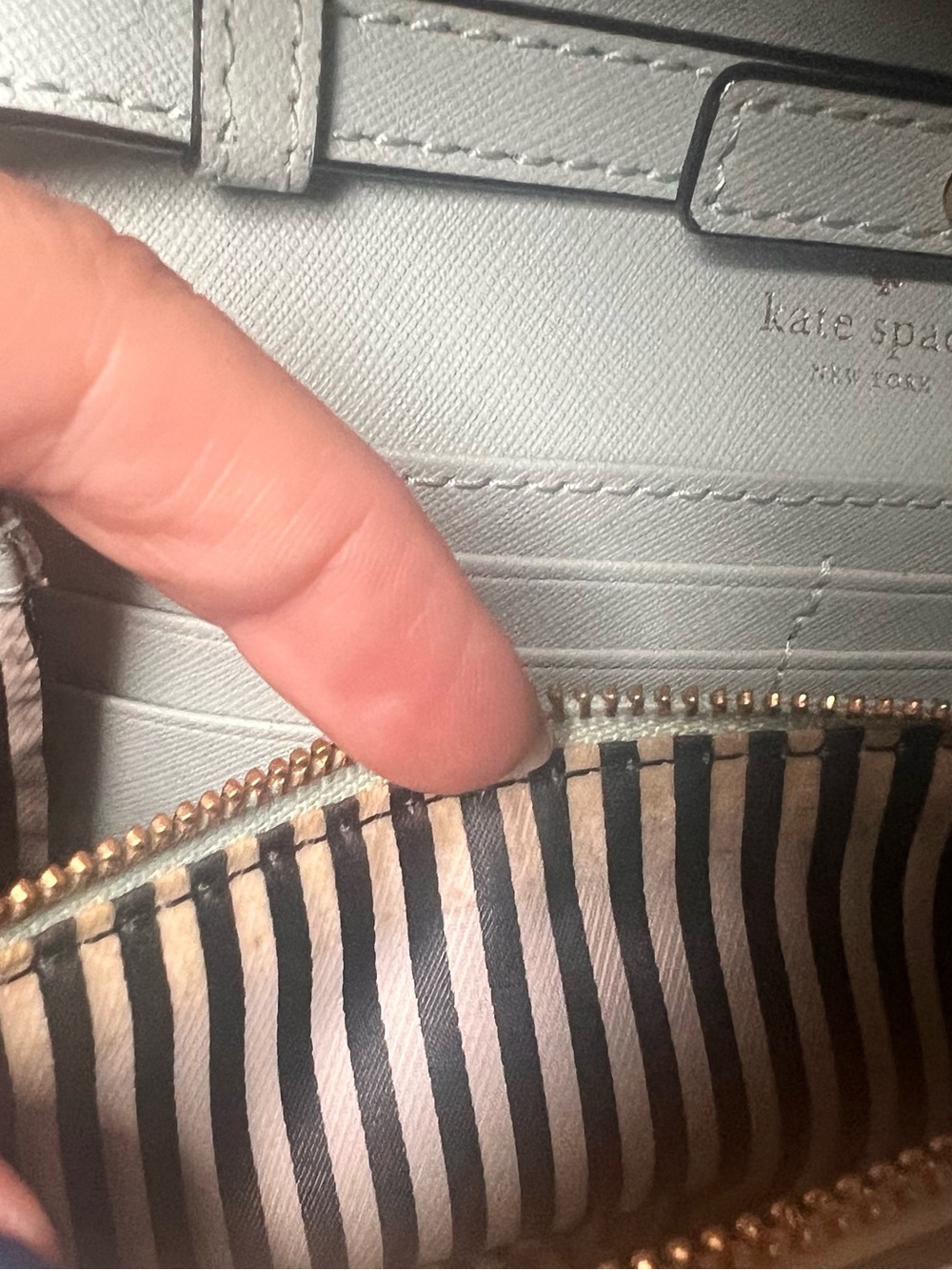kate spade Saffiano Leather Crossbody with Gold Chain - Picture 10 of 11